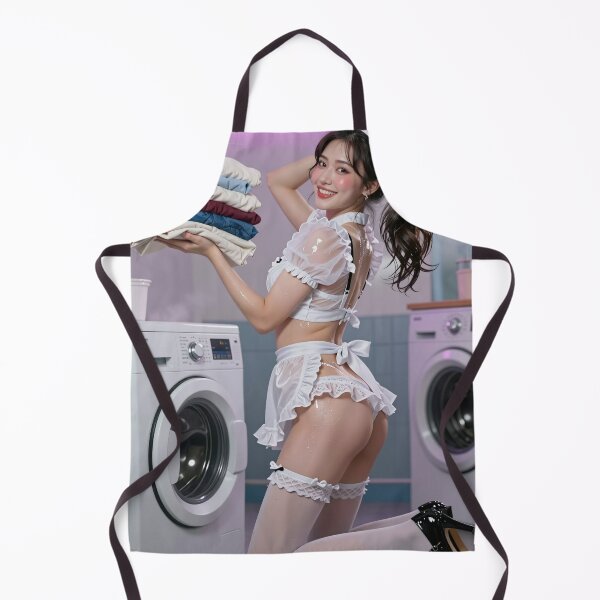 Item preview, Smiling maid with laundry balance in room designed and sold by CathryneDelamort.