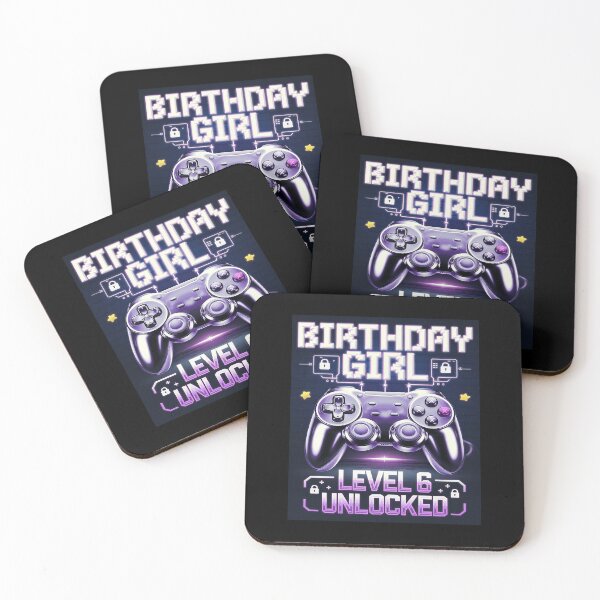 Item preview, Gamer Girl Level 6 Unlocked 6th Birthday Video Gamin designed and sold by PowAcademy.
