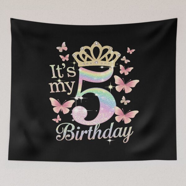 Item preview, Kids Cute 5 Years Old Girl Butterfly It's My 5th Birthday  designed and sold by AquaKiev.