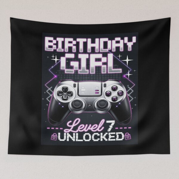 Item preview, Gamer Girl Level 7 Unlocked 7th Birthday Video Gaming Girl designed and sold by PowAcademy.