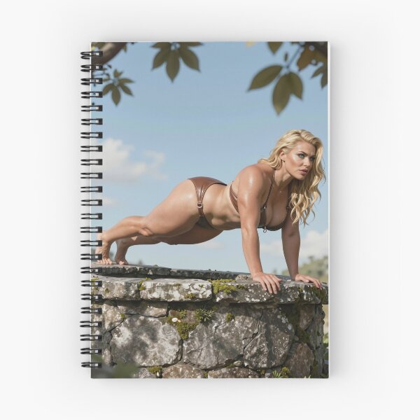 Item preview, Astrid blonde woman balance stone wall outdoors designed and sold by CathryneDelamort.