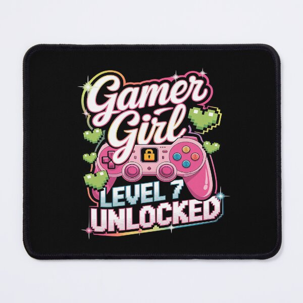 Item preview, Gamer Girl Level 7 Unlocked Video Game 7th Birthday designed and sold by MythWoot.