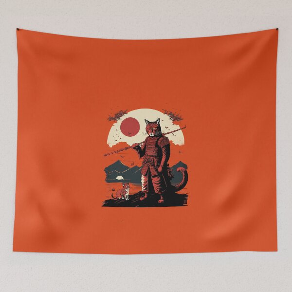 Item preview, Ukiyo e Samurai Cat 3 designed and sold by TheSamuraiCat.