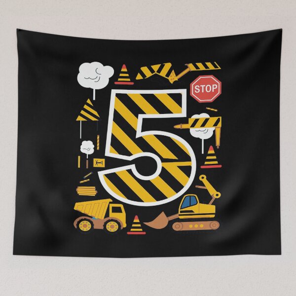 Item preview, Kids Five 5th Birthday Cool Construction 5yr Boy 5 Years Old Boys  designed and sold by CombatTask.