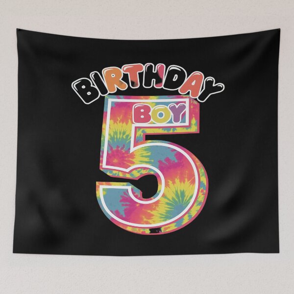 Item preview, Kids Five 5yr 5th Birthday Tie Dye Happy Birthday Boy 5 Years Old  designed and sold by AquaKiev.
