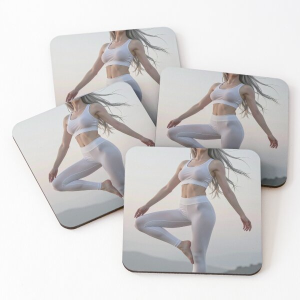 Item preview, Blonde woman white sportswear mountain balance designed and sold by CathryneDelamort.