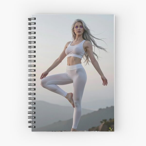 Item preview, Blonde woman white sportswear mountain balance designed and sold by CathryneDelamort.