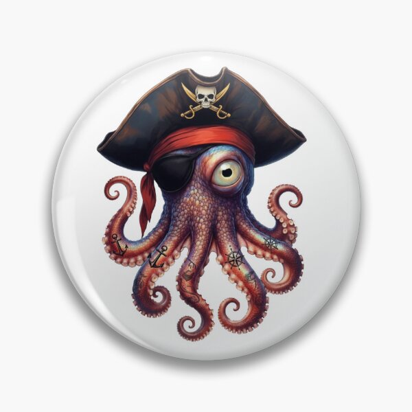 Item preview, Captain Inkwell: Pirate Octopus with Jolly Roger 3 designed and sold by octozap.