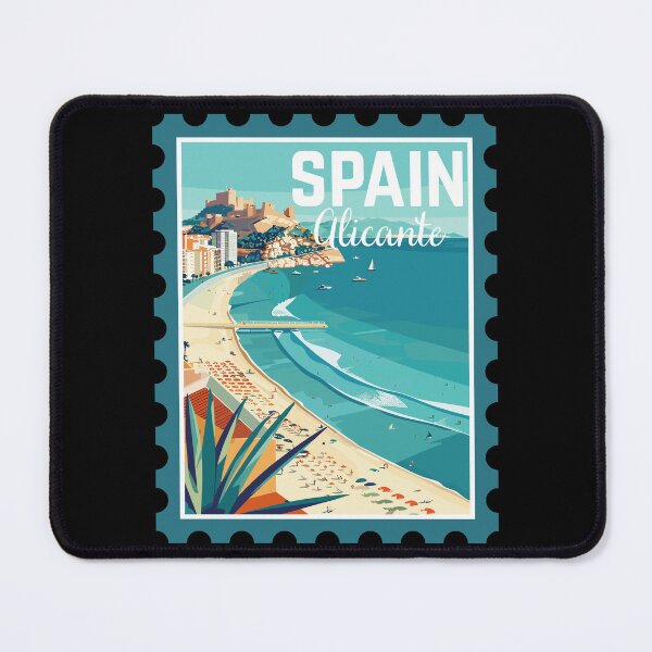 Item preview, Alicante in Spain, Vintage Travel Stamp Illustration designed and sold by MaateoDesign.