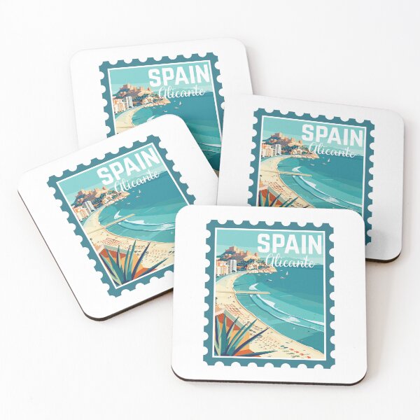 Item preview, Alicante in Spain, Vintage Travel Stamp Illustration designed and sold by MaateoDesign.
