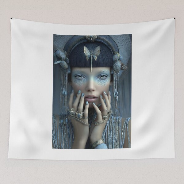 Item preview, Elegant Portrait with Butterfly and Intricate Jewelry designed and sold by Artessie.