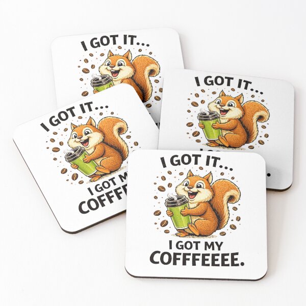 Item preview, Cute Animal Coffee Lover Design – Squirrel with Coffee designed and sold by anamul43.