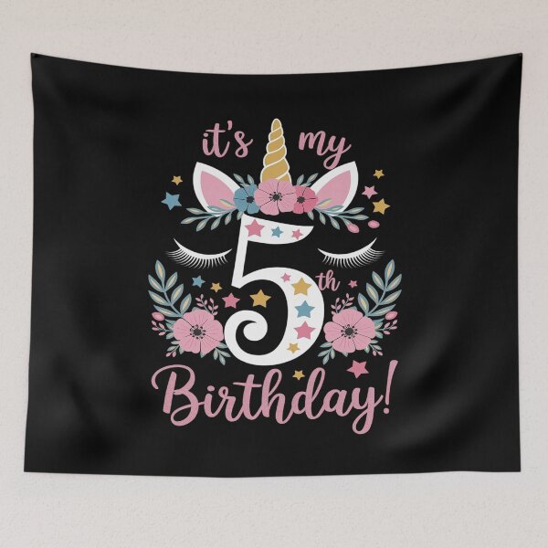 Item preview, Kids Its My 5 Years Old Girls Teens 5th Birthday Unicorn  designed and sold by CombatTask.