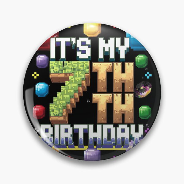 Item preview, It's My 7th Birthday Pixel Birthday Video Game  designed and sold by PowAcademy.