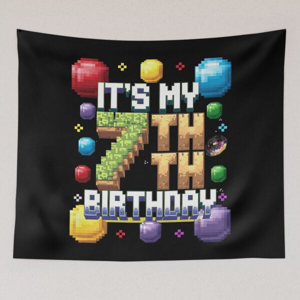 Item preview, It's My 7th Birthday Pixel Birthday Video Game  designed and sold by PowAcademy.