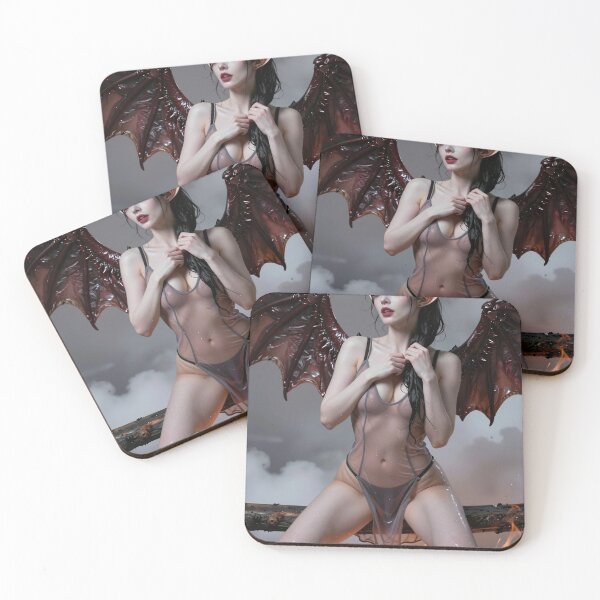 Item preview, Demon woman sheer lingerie fiery balance designed and sold by CathryneDelamort.
