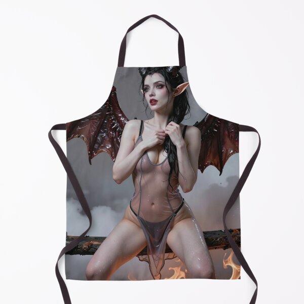 Item preview, Demon woman sheer lingerie fiery balance designed and sold by CathryneDelamort.