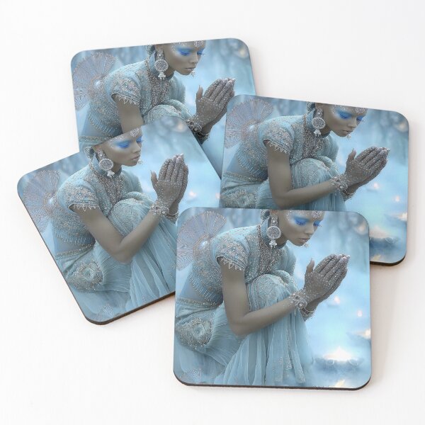 Item preview, Serene Goddess in Mystical Blue Aura with Candles designed and sold by Artessie.