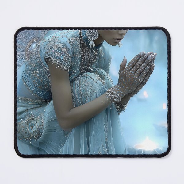Item preview, Serene Goddess in Mystical Blue Aura with Candles designed and sold by Artessie.