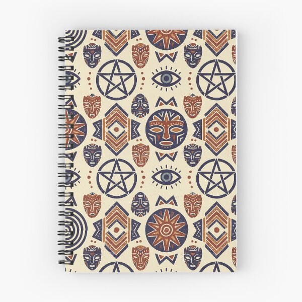 Item preview, Mystic Tribal Talisman Seamless Pattern: Evil Eye, Pentacle, and Folk Art Mask Design designed and sold by IndoPatterns.