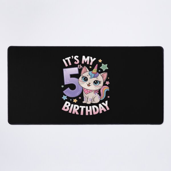 Item preview, Kids Its My 5th Birthday Unicorn Cat 5 Year Old Bday Girls Kids  designed and sold by CombatTask.
