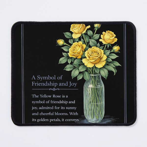 Item preview, Yellow Rose Botanical Print, Vintage Floral Illustration, Friendship and Joy on Black designed and sold by Prayful.