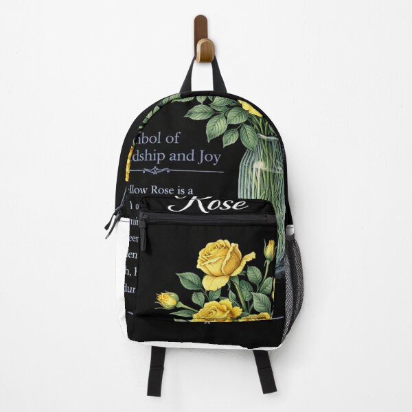 Item preview, Yellow Rose Botanical Print, Vintage Floral Illustration, Friendship and Joy on Black designed and sold by Prayful.