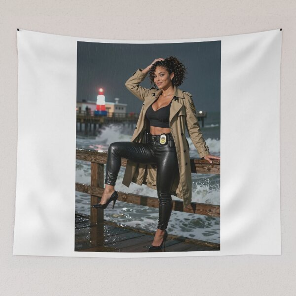 Item preview, Sarah detective balance rainy pier night designed and sold by CathryneDelamort.
