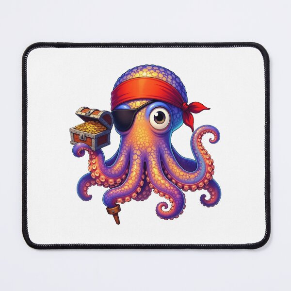 Item preview, Cute Octopus Pirate Captain Sticker designed and sold by octozap.