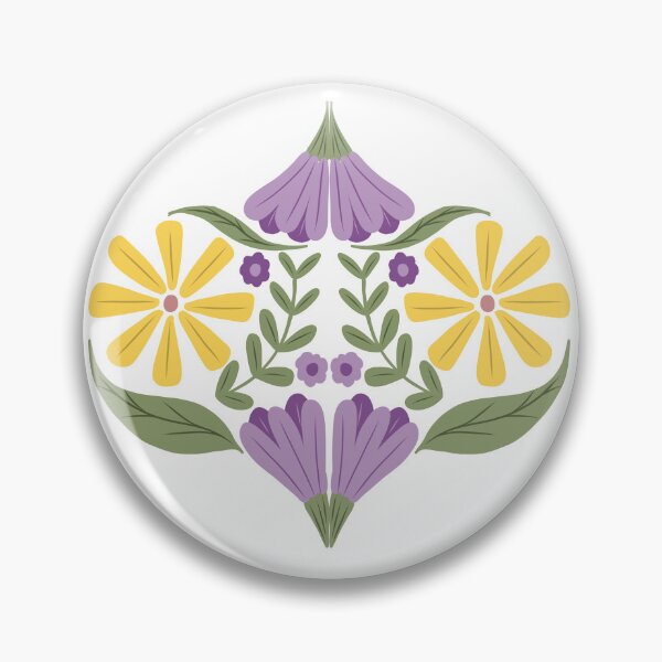 Item preview, Purple Yellow Flower Bloom Ogee Pattern designed and sold by ArtNoveltee.