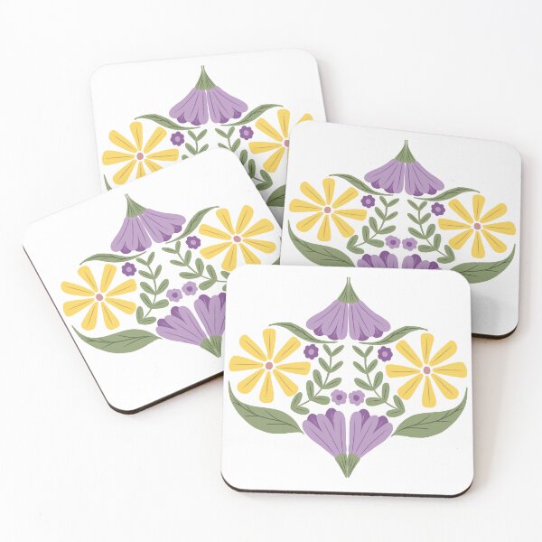 Item preview, Purple Yellow Flower Bloom Ogee Pattern designed and sold by ArtNoveltee.