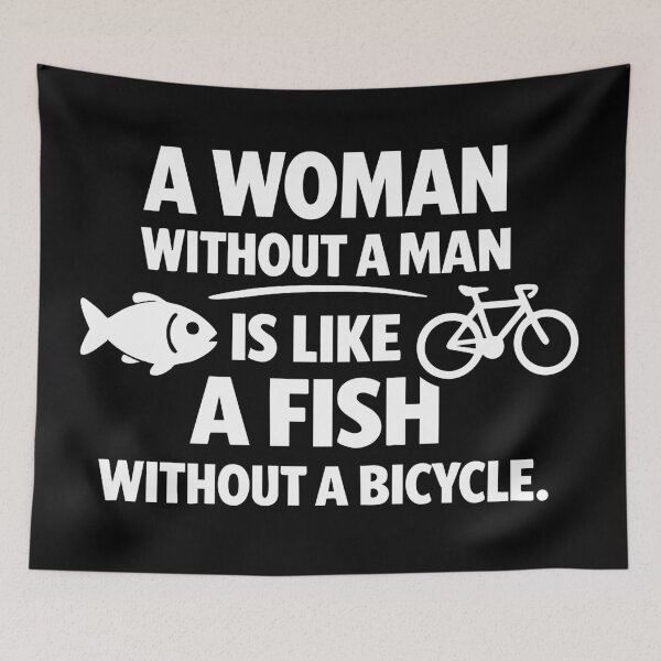 Item preview, A Woman Without A Man Like Fish Bicycle designed and sold by CreareAT.