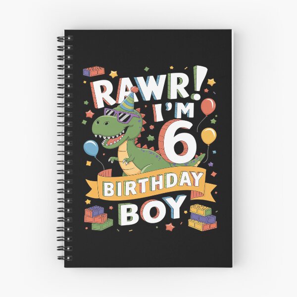 Item preview, Kids 6 Year Old Dinosaur Building Blocks 6th Birthday Boy  designed and sold by MythWoot.