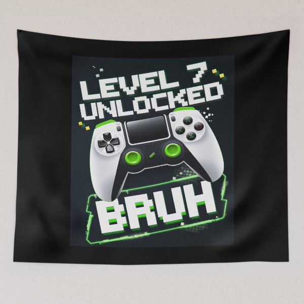 Item preview, Kids Level 7 Unlocked Bruh 7 Years Old Video Gamer Birthday  designed and sold by PowAcademy.