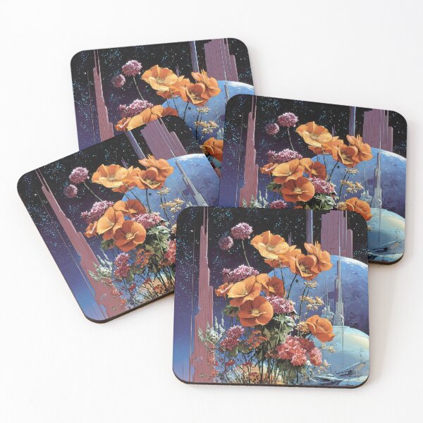 Item preview, Vibrant Floral in Futuristic Landscape designed and sold by lautir.