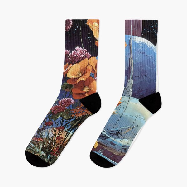 Item preview, Vibrant Floral in Futuristic Landscape designed and sold by lautir.
