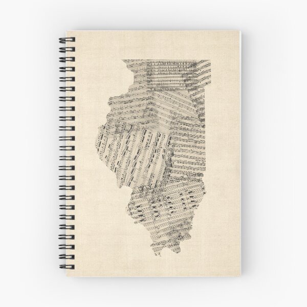 Item preview, Old Sheet Music Map of Illinois designed and sold by ArtPrints.