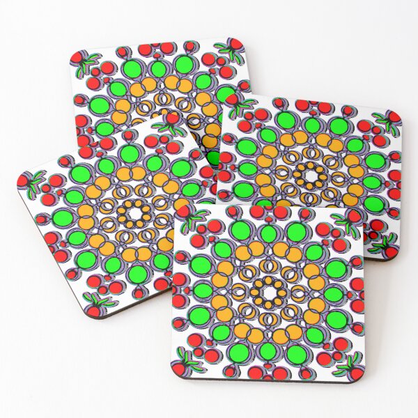 Item preview, "Fruit-Inspired Mandala with Leaf and Berry Geometry" designed and sold by nighttime1990.