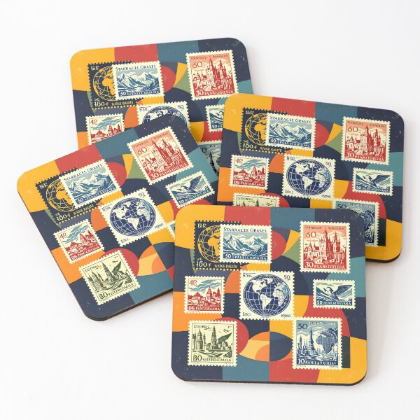 Item preview, postage stamp abstract colorful design designed and sold by SmashingDeals.