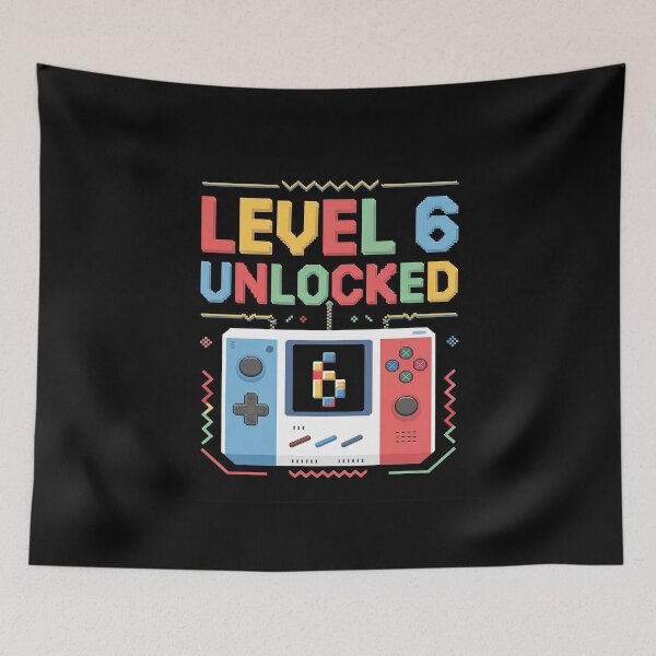 Item preview, Level 6 Unlocked Birthday Video Gamer 6th Birthday Kids Boys  designed and sold by PowAcademy.
