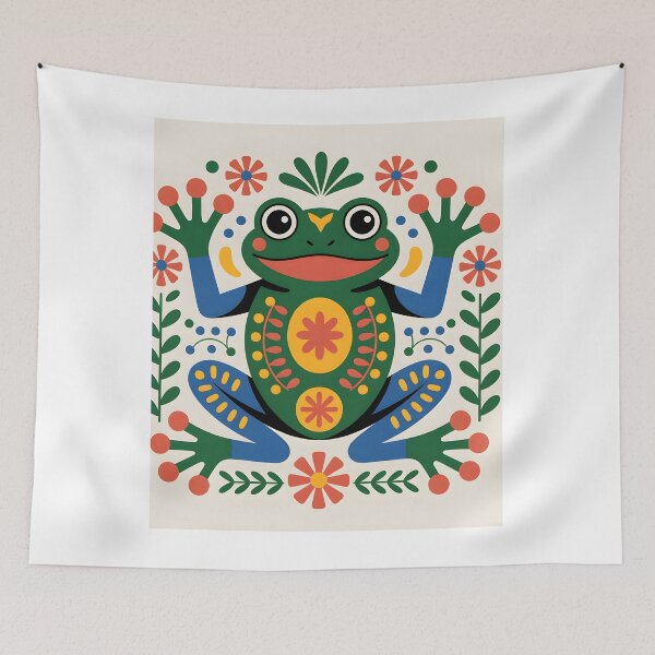 Item preview, Sana Sana Colita De Rana – Mexican Folk Frog Art designed and sold by Viktorio Art Shop.