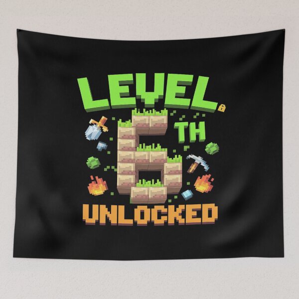 Item preview, Level 6 Unlocked Pixel Video Game Birthday Boys  designed and sold by AquaKiev.