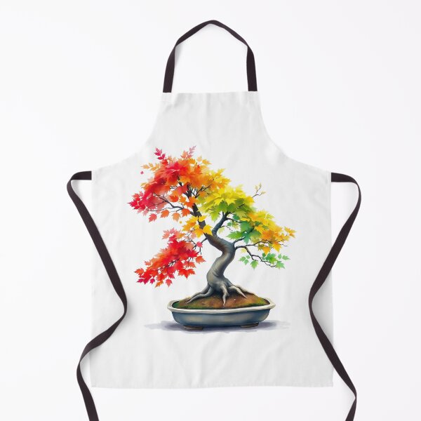 Item preview, Autumn Bonsai Watercolor – Red and Yellow Fall Bonsai Tree Lovers Art designed and sold by Artycom.