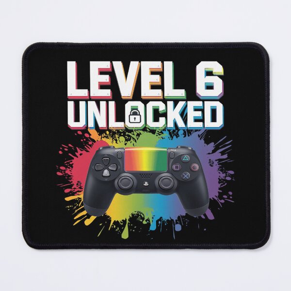 Item preview, Level 6 Unlocked Video Game Theme 6th Birthday designed and sold by AquaKiev.