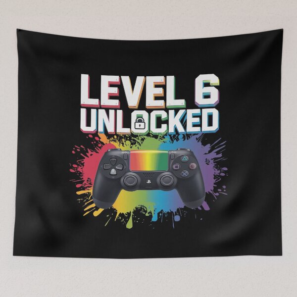 Item preview, Level 6 Unlocked Video Game Theme 6th Birthday  designed and sold by AquaKiev.
