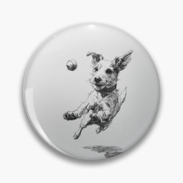 Item preview, A determined Jack Russell Terrier mid-jump as it chases a ball, Dogs in Motion designed and sold by CDC40.