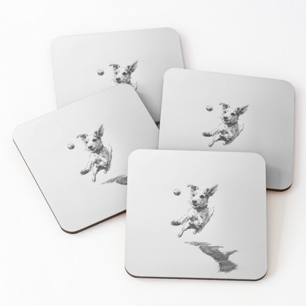 Item preview, A determined Jack Russell Terrier mid-jump as it chases a ball, Dogs in Motion designed and sold by CDC40.