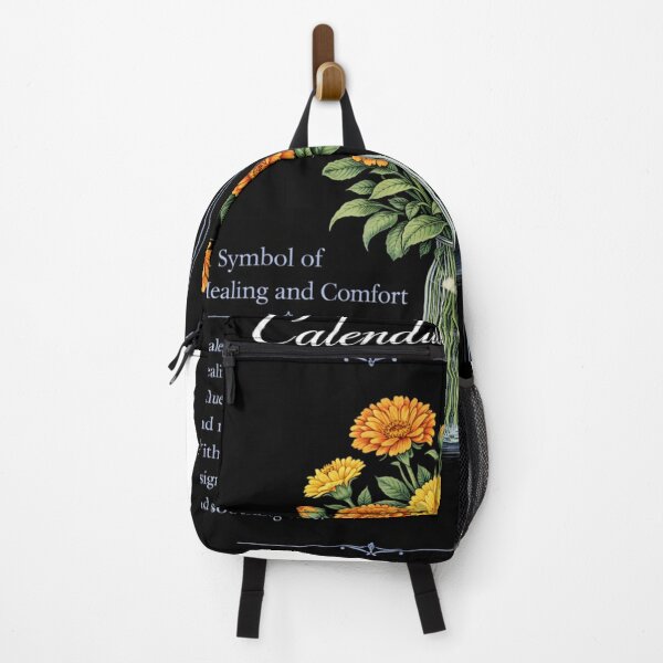 Item preview, Calendula Botanical Print, Vintage Floral Illustration, Healing and Comfort on Black designed and sold by Prayful.