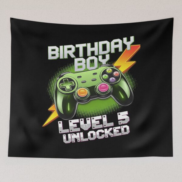 Item preview, Level 5 Unlocked Video Game 5th Birthday Gamer Boys3  designed and sold by MythWoot.