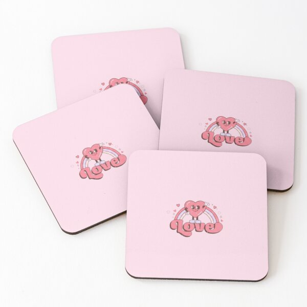 Item preview, “Groovy Heart” illustrations – a millennial aesthetic in pastel pink designed and sold by AZA.
